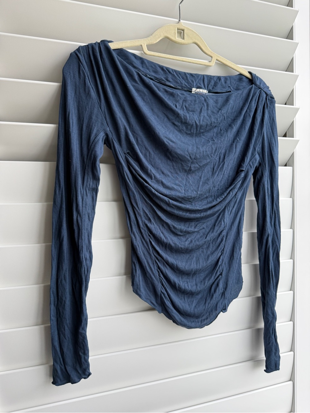 Free People Ruched Long-Sleeve Top